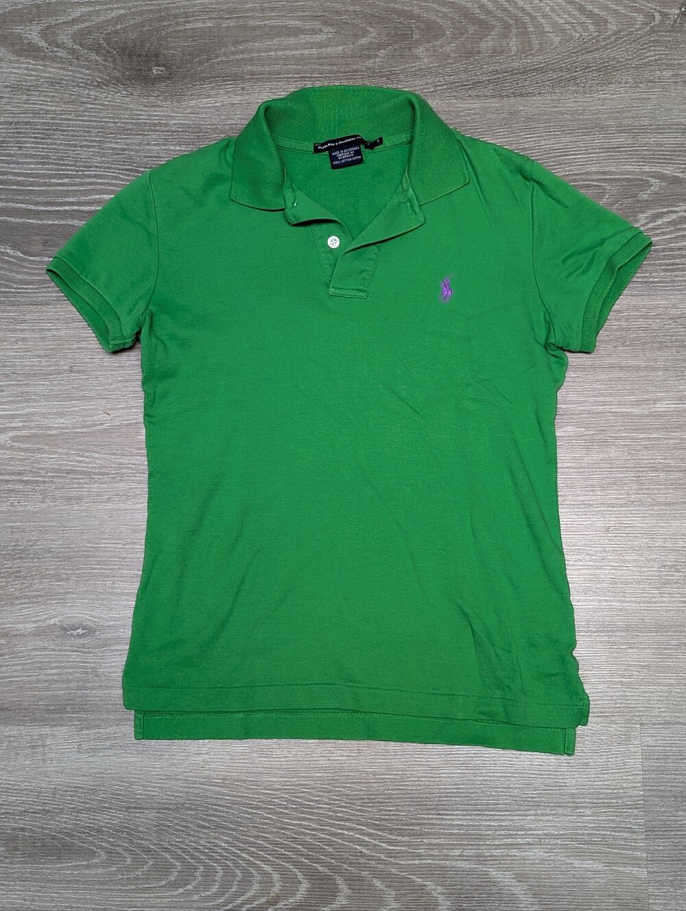 RALPH LAUREN | vintage Kelly green polo | purple pony